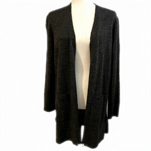 Madewell Women’s S Navy Red Knit Wool Mix Open Longline Cardigan w/ Pockets